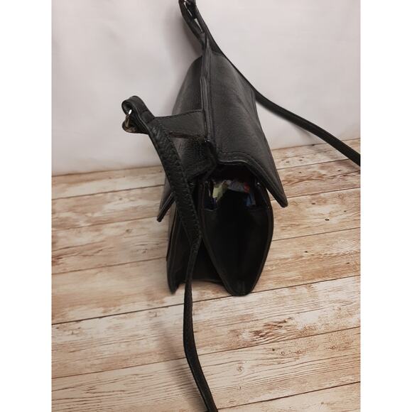 Fossil Black Leather Travel Crossbody Purse Handbag - Picture 11 of 16